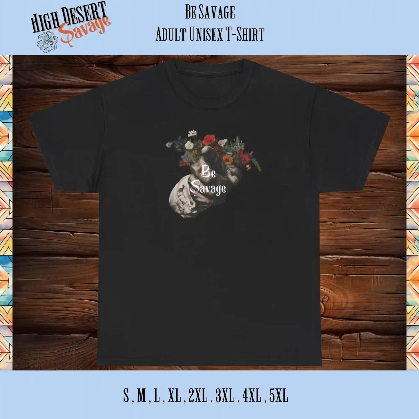 Floral Be Savage Graphic tee in black