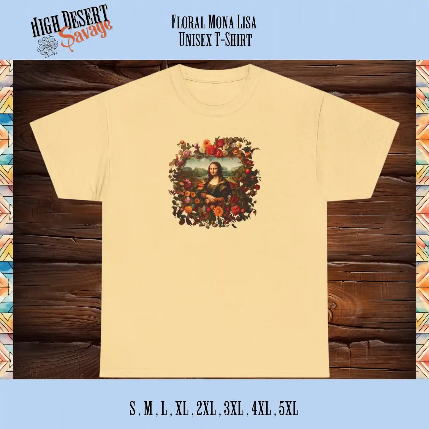 Floral Mona Lisa Graphic Tee in yellow haze