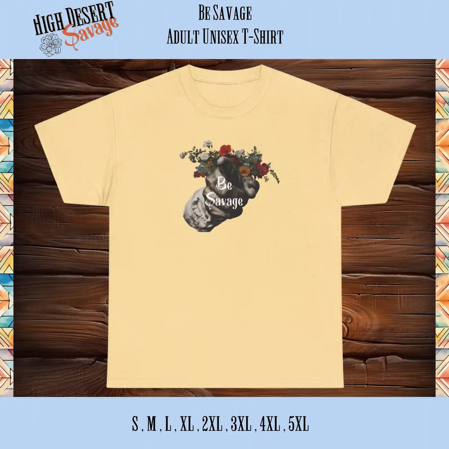Floral Be Savage Graphic tee in yellow haze
