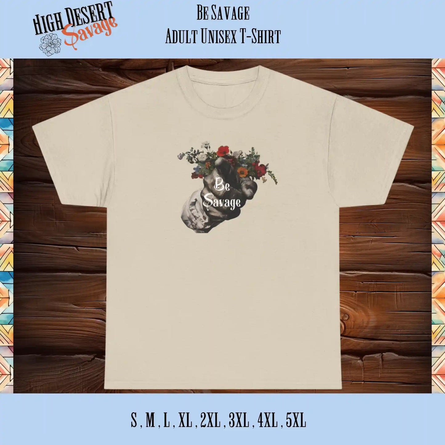 Floral Be Savage Graphic tee in sand