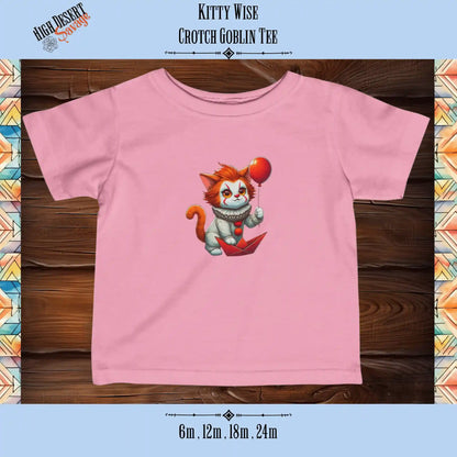 Kitty Wise infant cotton tee for crotch goblins in light pink