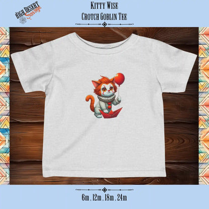 Kitty Wise infant cotton tee for crotch goblins in heather