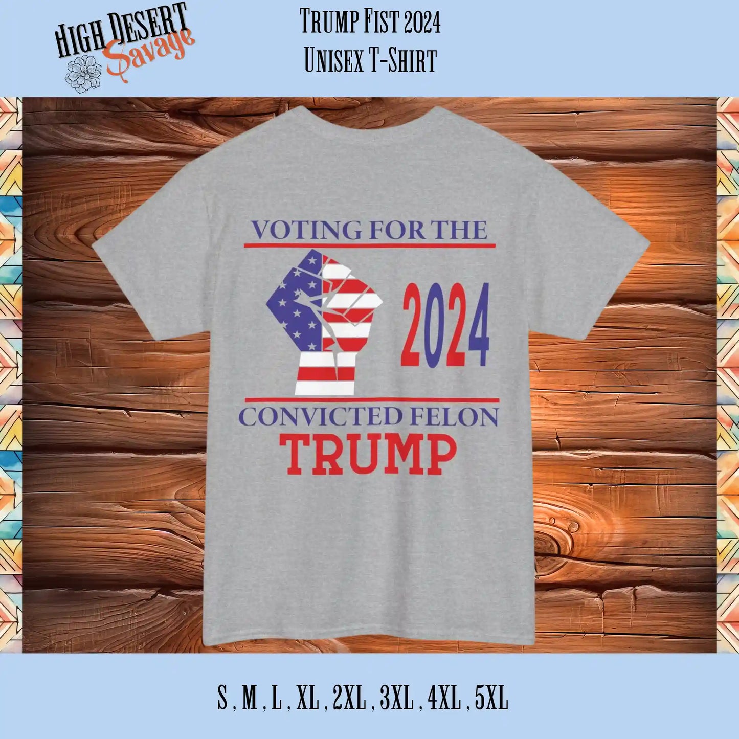 Trump 2024 Voting for the Convicted Felon Unisex Graphic Sport Grey Tee- Back Print