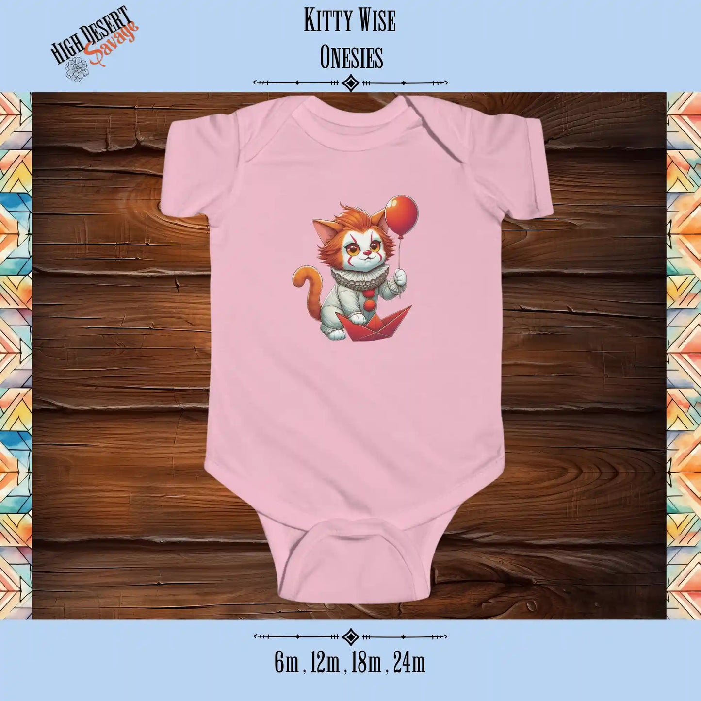 Kitty Wise infant cotton jersey onesie for crotch goblins in light pink