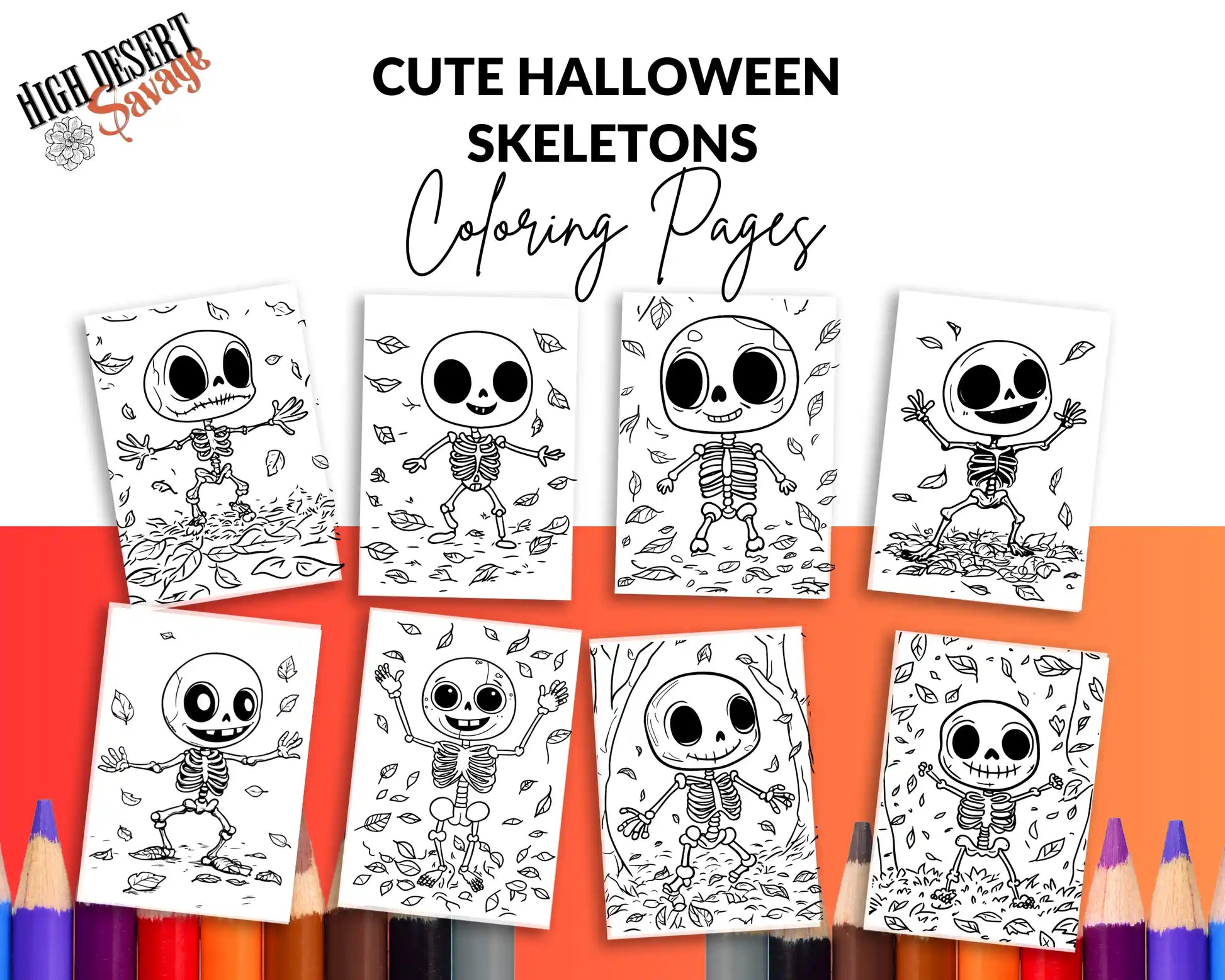 High Desert Savage Skeleton Coloring Sheets Download Images