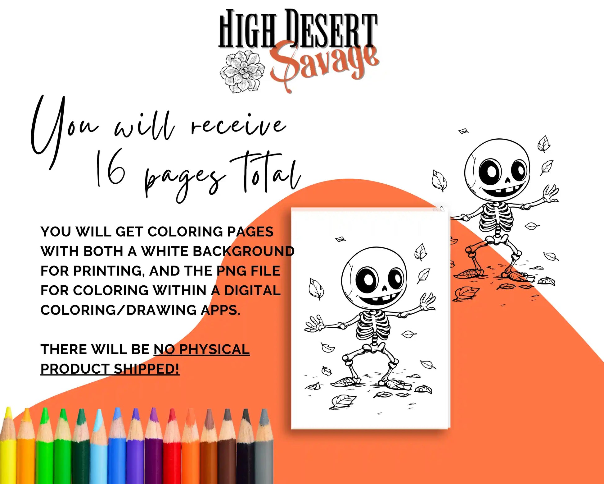 High Desert Savage Skeleton Coloring Sheets Download Images