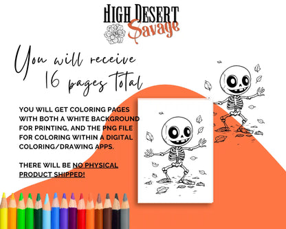 High Desert Savage Skeleton Coloring Sheets Download Images