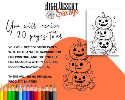 High Desert Savage Pumpkins Coloring Sheets Download Images